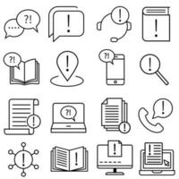einfach Vektor Symbol einstellen von die Info. Hilfe Schreibtisch Illustration Zeichen Sammlung. Dokumentation Symbol.