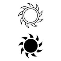 Sol ikon vektor uppsättning. sommar illustration tecken samling. väder symbol eller logotyp.