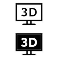 3d bio vektor ikon uppsättning. virtuell verklighet illustration tecken samling. film symbol eller logotyp.