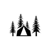 Camping Vektor Symbol. Wanderung Illustration unterzeichnen. Tourismus Symbol oder Logo.