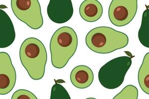 avokado sömlös vektor mönster. trendig barnslig mönster för dekoration design, affisch, textil. enkel vektor illustration med vegetarian friska mat. vektor