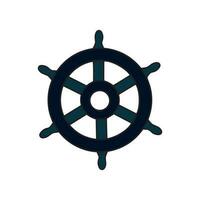 nautisch Helm isoliert auf Weiß. Schiff und Boot Lenkung Rad unterzeichnen. Boot Rad Steuerung Symbol. Ruder Etikett. Vektor Illustration