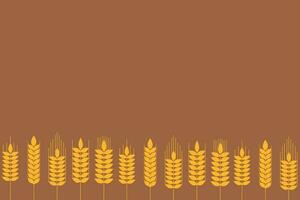 samling av gyllene mogen spikelets av vete. jordbruks symbol, mjöl produktion. vektor