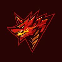 Drachen spuckt Feuer Logo Design vektor