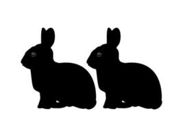 par av de kanin eller kanin eller hare silhuett för konst illustration, logotyp typ, piktogram, appar, hemsida eller grafisk design element. vektor illustration