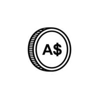 Australien Währung Symbol, australisch Dollar Symbol, audi unterzeichnen. Vektor Illustration