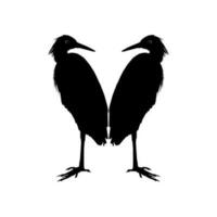 Paar von das schwarz Reiher Vogel, Egretta Ardesiaka, ebenfalls bekannt wie das schwarz Reiher Silhouette zum Kunst Illustration, Logo, Piktogramm, Webseite, oder Grafik Design Element. Vektor Illustration