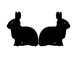 Paar von das Hase oder Hase oder Hase Silhouette zum Kunst Illustration, Logo Typ, Piktogramm, Apps, Webseite oder Grafik Design Element. Vektor Illustration