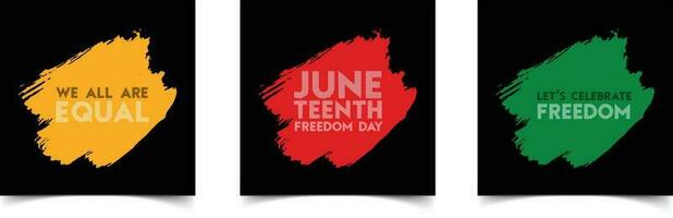 Sozial Medien Post Vorlage zum 19. Juni Tag, Feier Freiheit, Emanzipation Tag im 19 Juni, Afroamerikaner Geschichte und Erbe. vektor