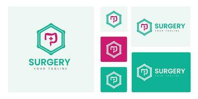 einstellen groß und klein Darm Anatomie Logo. geeignet zum Mensch Verdauungs- System Design, medizinisch Gesundheit Zentren, Operation, Krankenhäuser, Kliniken, und Diagnose Logos. vektor