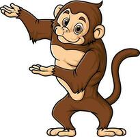 stark Affe Karikatur posieren Maskottchen Charakter vektor