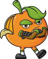 orange frukt tecknad serie karaktär maskot design vektor