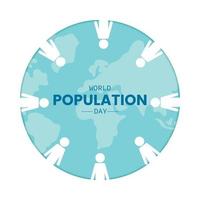 världens befolkning dag människor kartlägg papper vektor