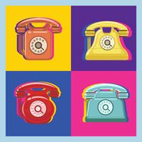 Rotary Telefon Pop-Art-Muster vektor