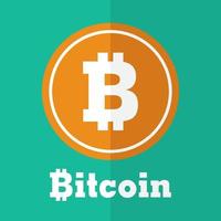 bitcoin symbol platt design vektor