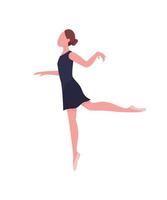 ballerina platt färg vektor ansiktslös karaktär