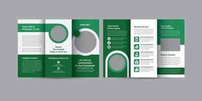 Corporate Medical Trifold Broschüre Vorlage vektor