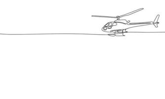Linie Kunst, Hubschrauber. isoliert Hubschrauber einer Linie kontinuierlich Gliederung Vektor Illustration.