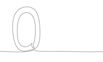 siffra 0. ett linje kontinuerlig siffra noll isolerat på vit bakgrund. linje konst, översikt, vektor illustration.