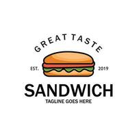 Sandwich Logo Vorlage mit Vektor Konzept