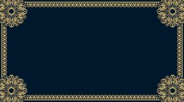 blå bakgrund med gyllene mandala ram vektor