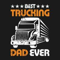 komisch Beste Truckin Papa je groß rig Trucker Vaters Tag Geschenk Männer T-Shirt vektor