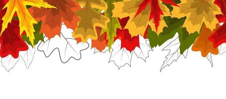 glänzender Herbstblätter nahtloser Randhintergrund vektor