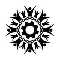 Mensch Kette Ausrüstung Symbol Logo Design vektor
