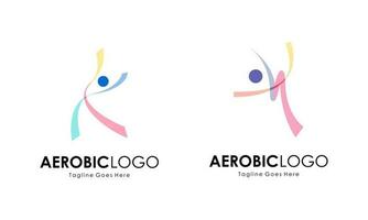 kreativ Fitness und Wellness Linie Stil Logo Design vektor