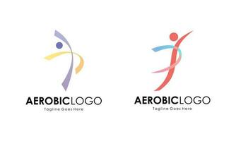 kreativ Fitness und Wellness Linie Stil Logo Design vektor