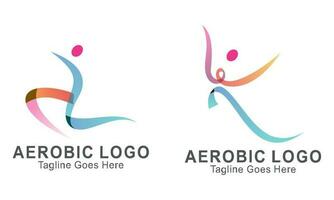 kreativ kondition och wellness linje stil logotyp design vektor