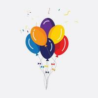 färgrik ballong vektor bild ballong bunden med sträng, ballong fest och födelsedag fest önskar