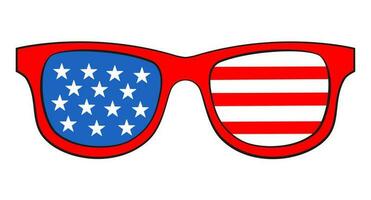 4:e av juli. glasögon i de USA flagga färger vektor