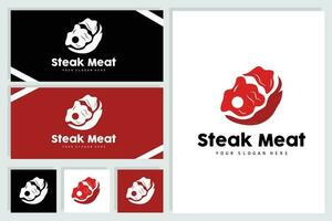 Steak Logo, Jahrgang retro rustikal Grill Grill Thema Design Stil, Grill frisch Fleisch Vektor, Symbol Symbol Illustration vektor