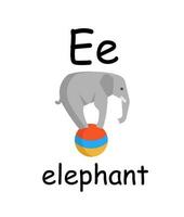 Brief e mögen Elefant von Englisch Alphabet, Englisch Lehren vektor