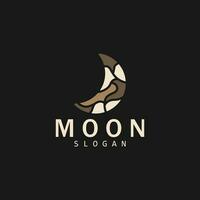 Mond Logo, Halbmond Star und Mond Design, Vektor modern Luxus elegant, Symbol Vorlage Spiel