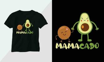 komisch Avocado T-Shirt Design Konzept bekleidung Design Karikatur Typografie vektor