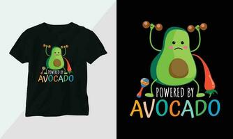 komisch Avocado T-Shirt Design Konzept bekleidung Design Karikatur Typografie vektor