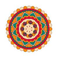 Vektor Hand gezeichnet Gekritzel Mandala ethnisch Mandala mit bunt Stammes- Ornament.