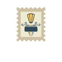 Straße Lampe Briefmarke vektor