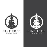 tall träd logotyp, grön växt vektor, träd silhuett design, ikon, illustration, mall vektor