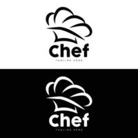 Kochmützen-Logo, Kochen, Vektor, handgefertigte Kochmützen-Kollektion, Produkt-Branding-Design vektor