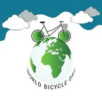 Vektor Illustration von ein Hintergrund zum Welt Fahrrad Tag.
