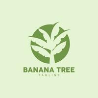 banan träd logotyp, frukt träd växt vektor, silhuett design, mall illustration vektor
