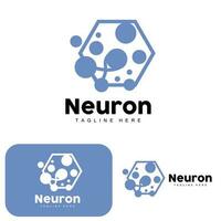 neuron logo design vektor nervenzelle illustration molekulare dna gesundheitsmarke