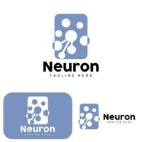 neuron logo design vektor nervenzelle illustration molekulare dna gesundheitsmarke