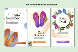 trender redigerbar mall för social media berättelser sommar försäljning tecknad serie vektor