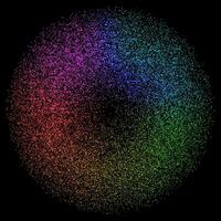 abstrakt Hintergrund mit Spektrum farbig Punkte Design vektor