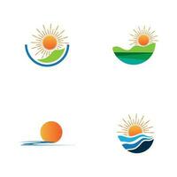 soluppgång logotyp samling vektor