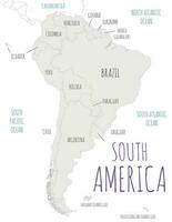 politisk söder Amerika Karta vektor illustration isolerat i vit bakgrund. redigerbar och klart märkt skikten.